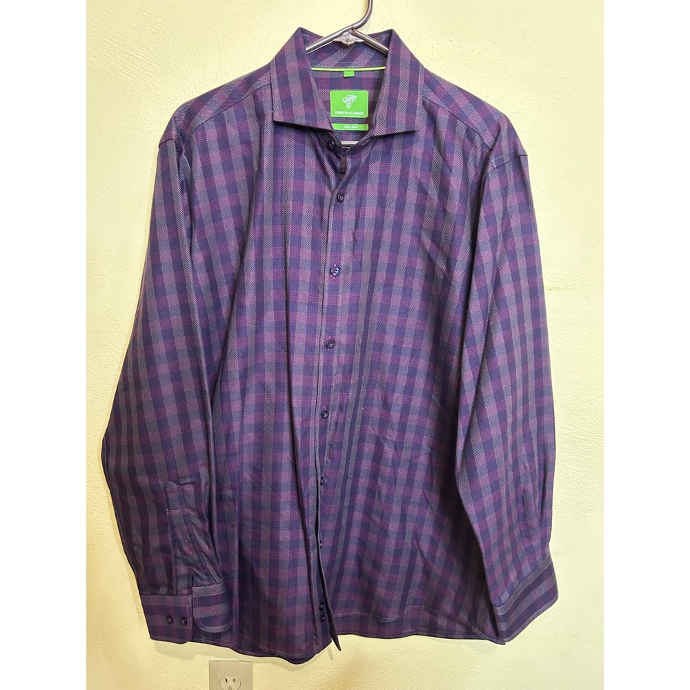 Forsyth of Canada L/G Purple Checkered Long Sleeve Non Iron‎ Dress Shirt